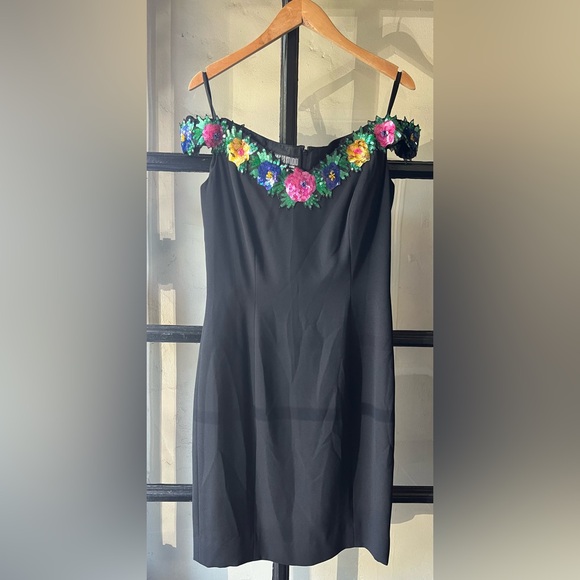 Deadstock 80’s 90’s Myles Studio Off Shoulder Dress with Embellished Neckline - Picture 1 of 5